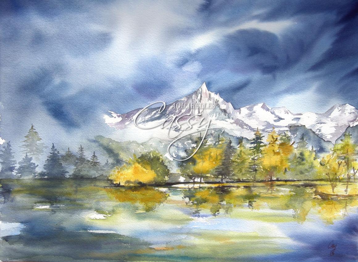 Lac des Gaillands et Aiguille du Midi